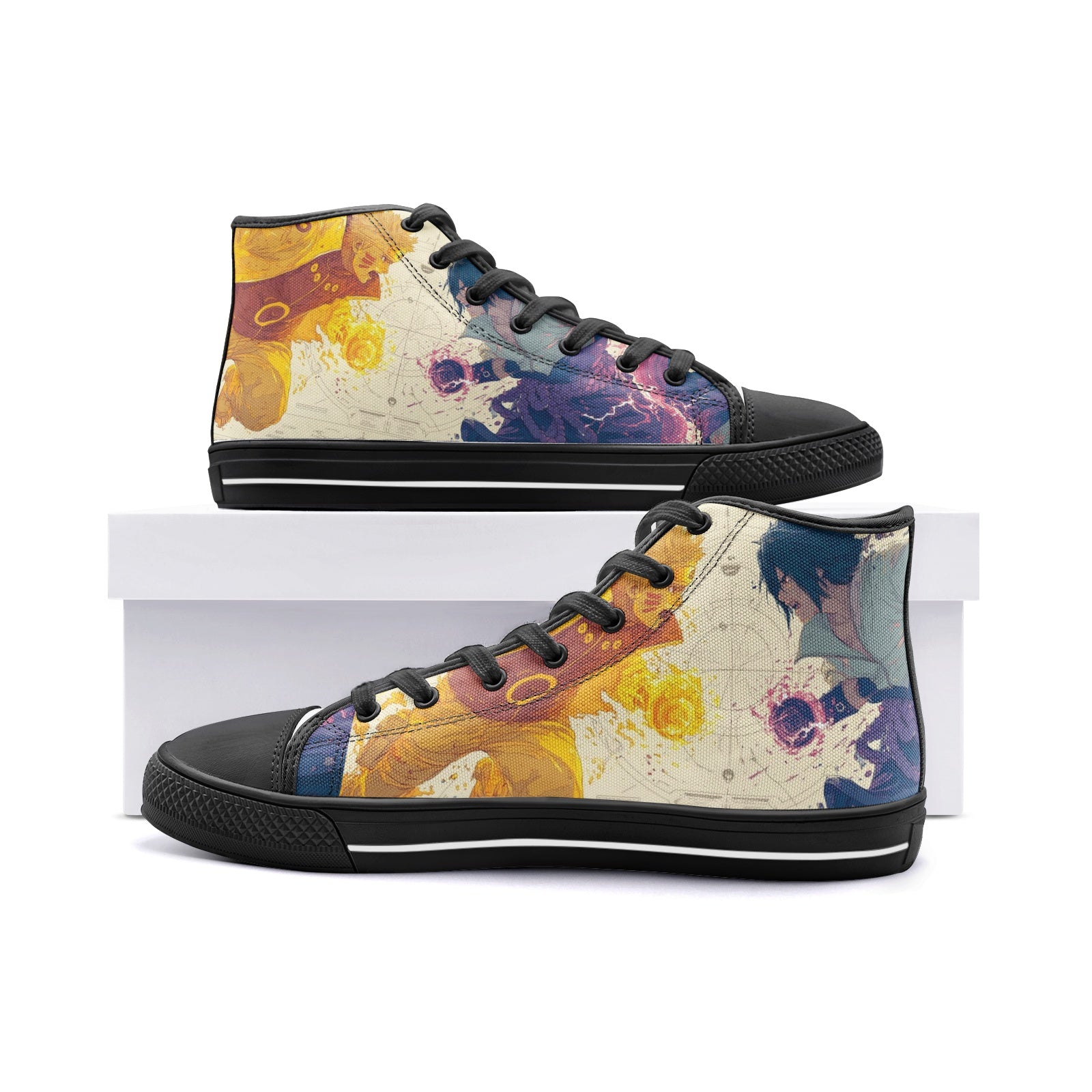 Uzu.NarutoXSasuke (Unisex High Top Canvas Shoes)