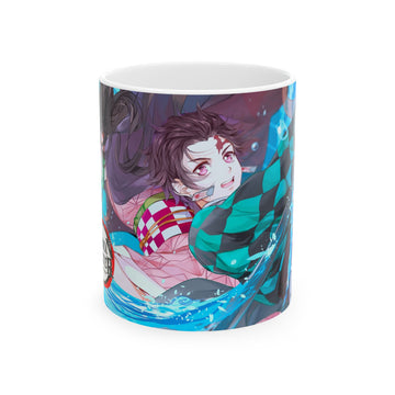 Anime-Inspired Ceramic Mug, Gift for Fans, Hot Beverage Cups, Collectible Drinkware, Cosplay Accessories, Demon Slayer Theme