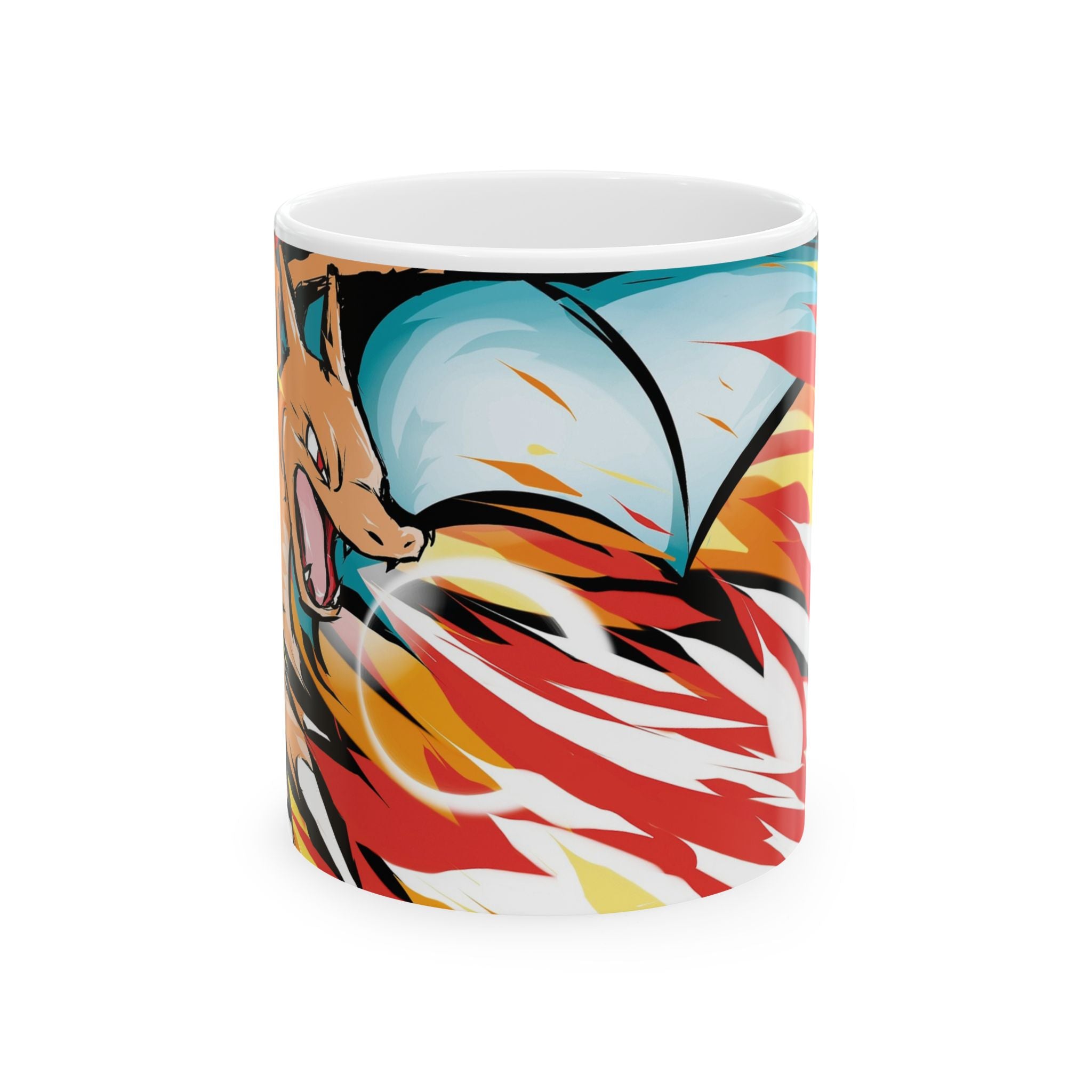 Bold Ceramic Mug for Dragon Lovers, Fantasy Mug, Fire Breathing Dragon Cup, Unique Gift for Gamers, 11oz