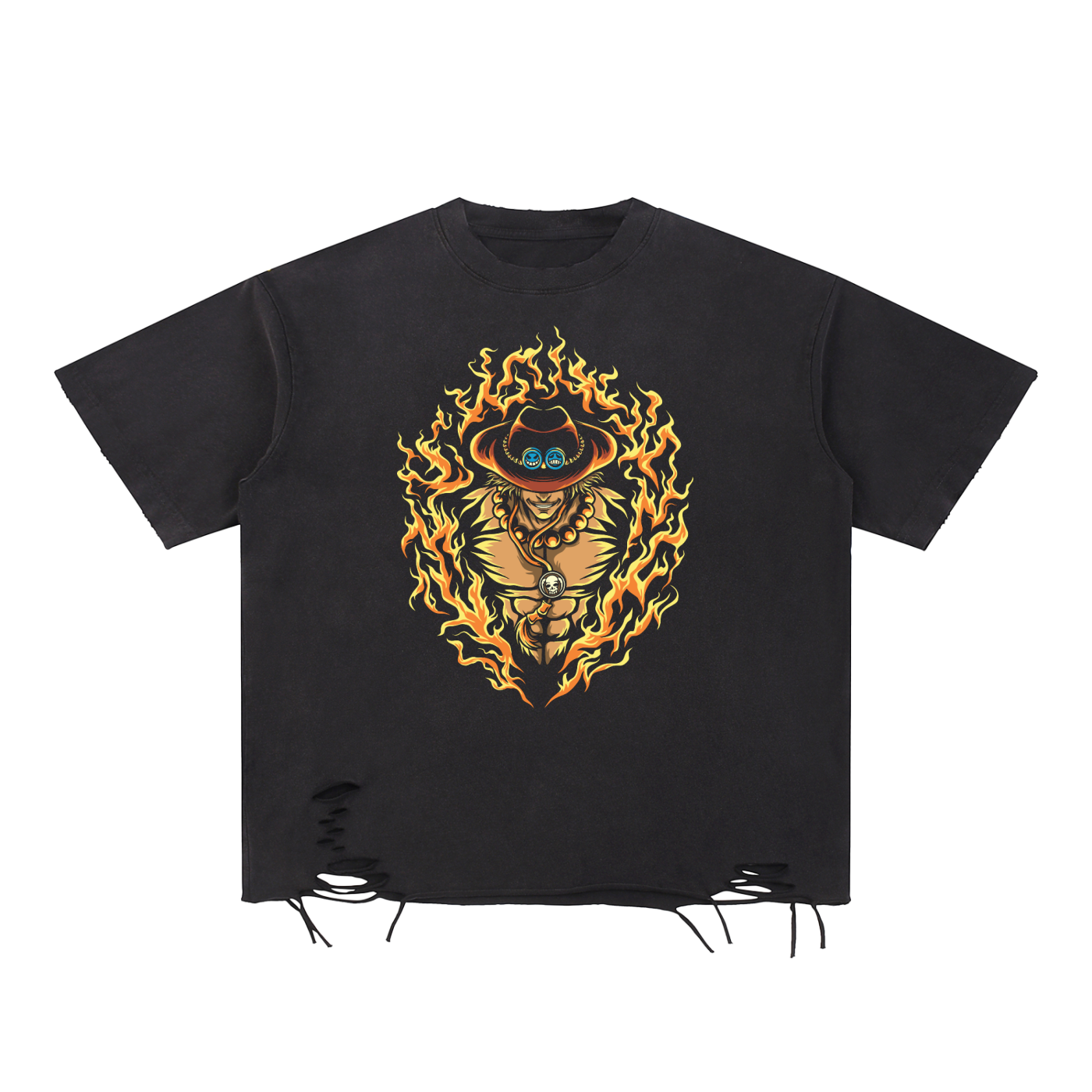 Snow Washed Raw-Hem T-Shirt