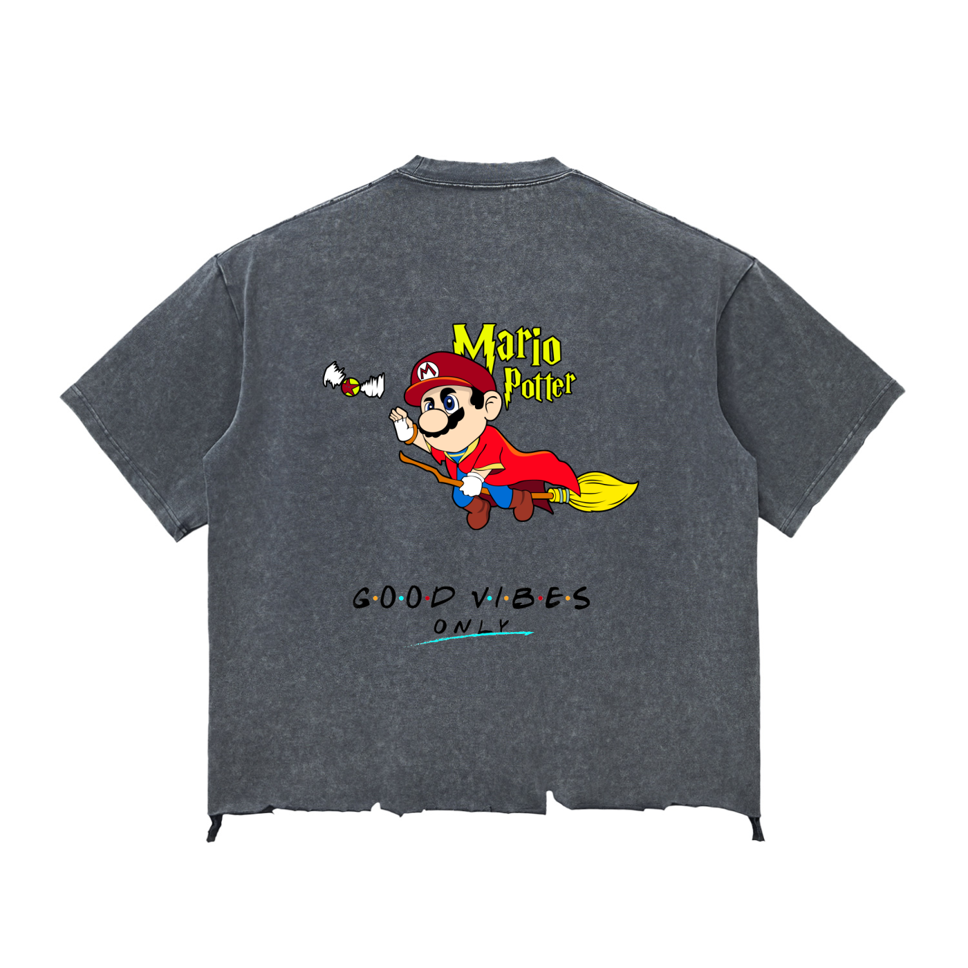 Snow Wash Raw-Hem Boxy T-shirt