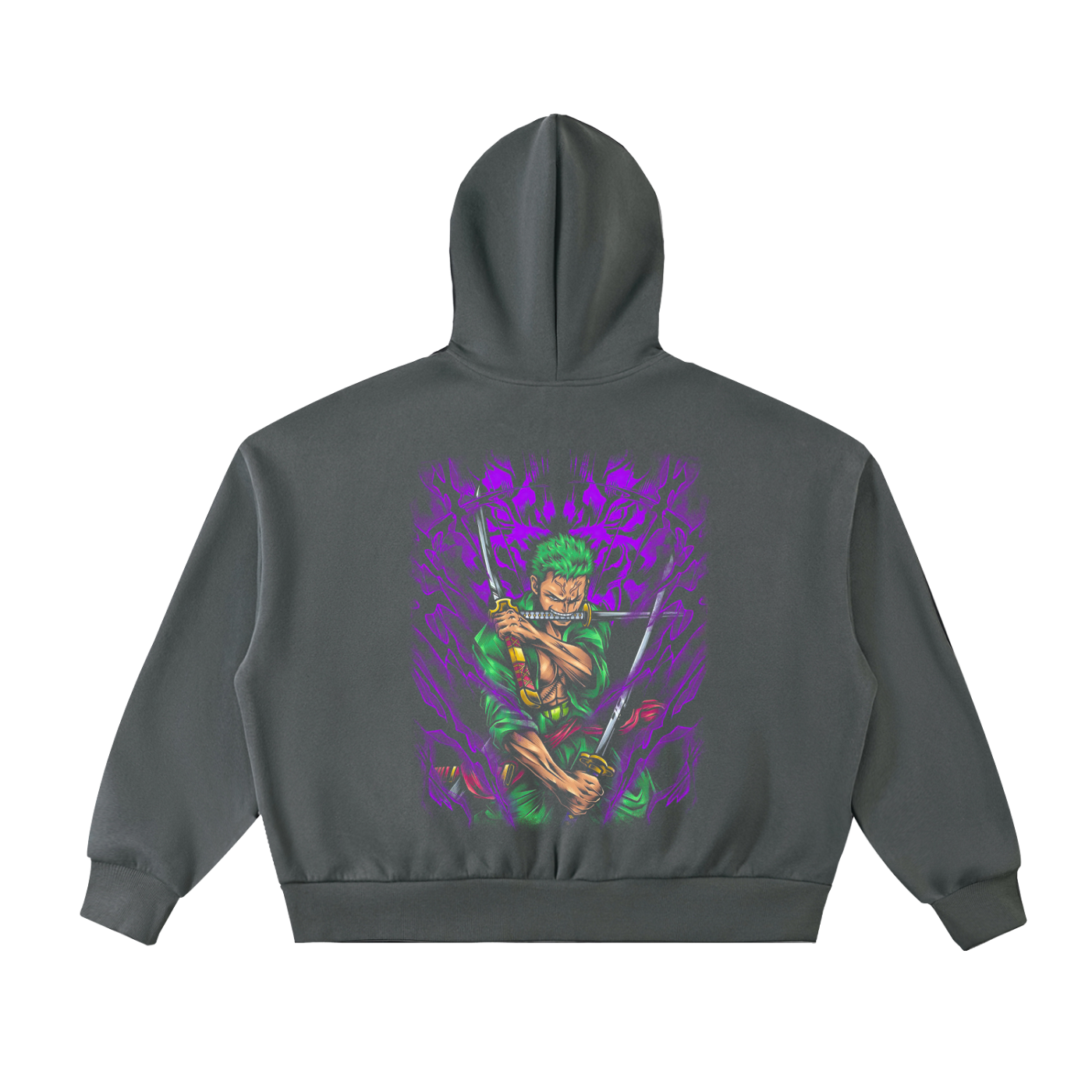 Fleeced Full-Zip Boxy Hoodie