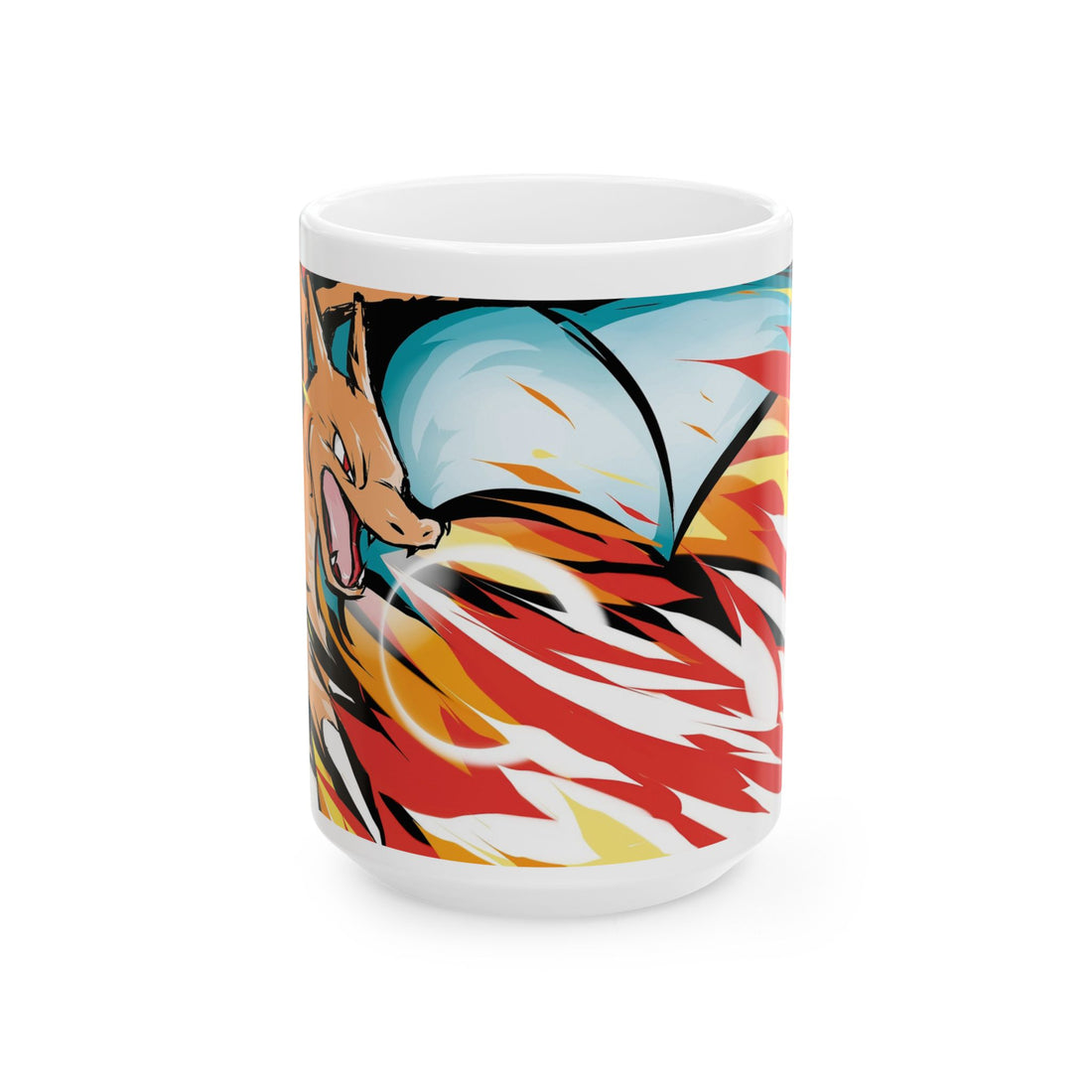 Bold Ceramic Mug for Dragon Lovers, Fantasy Mug, Fire Breathing Dragon Cup, Unique Gift for Gamers, 11oz