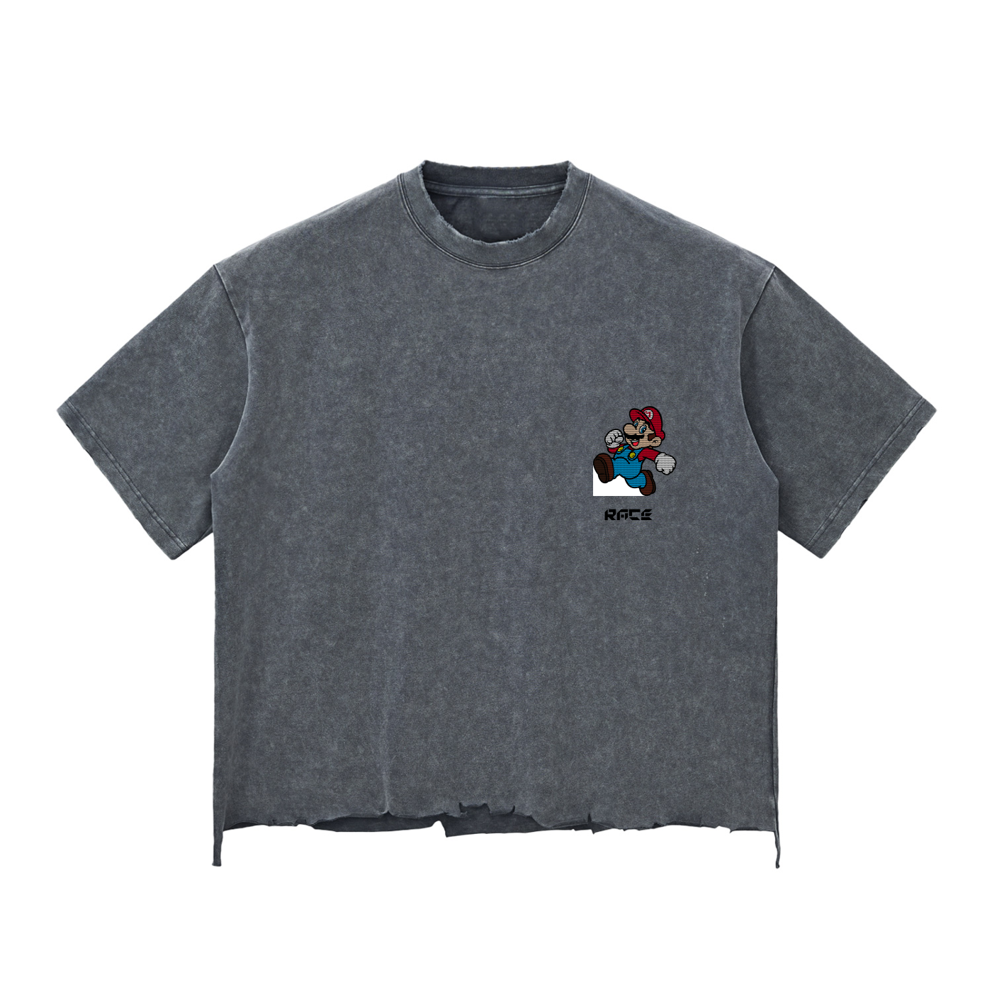 Snow Wash Raw-Hem Boxy T-shirt