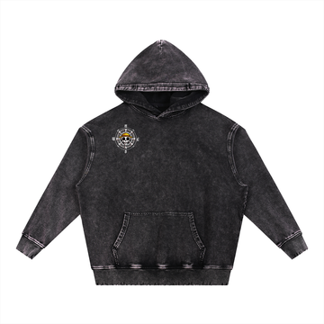 Snow Wash Hand-Frayed Heavyweight  Hoodie