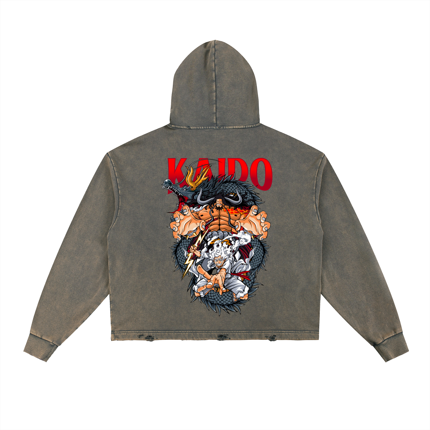 Vintage Washed Frayed-Hem Hoodie