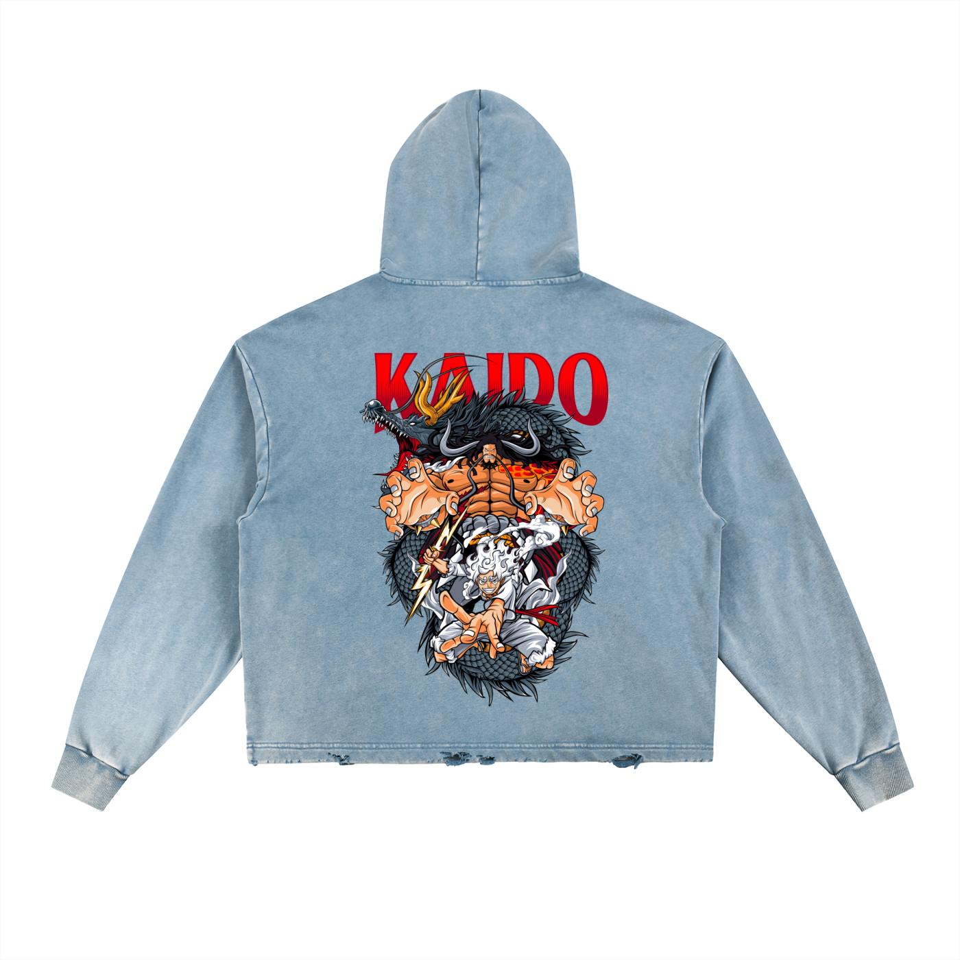 Vintage Washed Frayed-Hem Hoodie