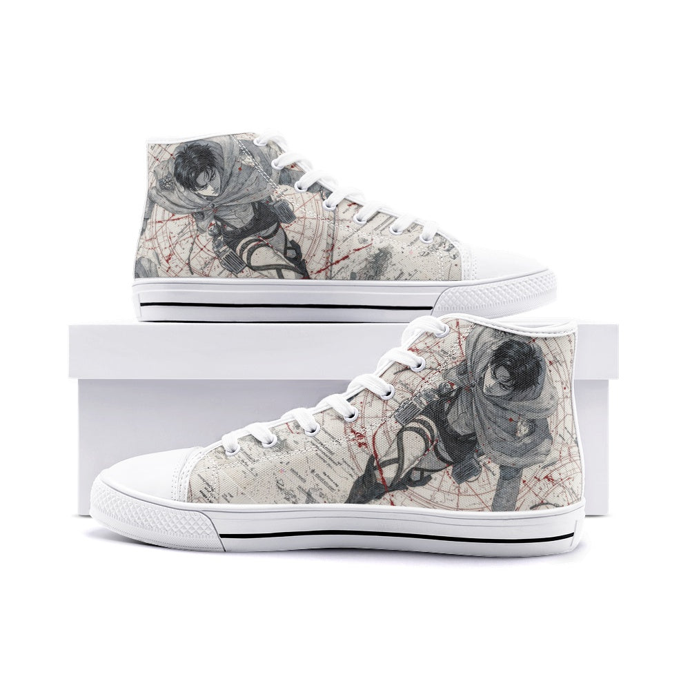 AOT-Levi (Unisex High Top Canvas Shoes)