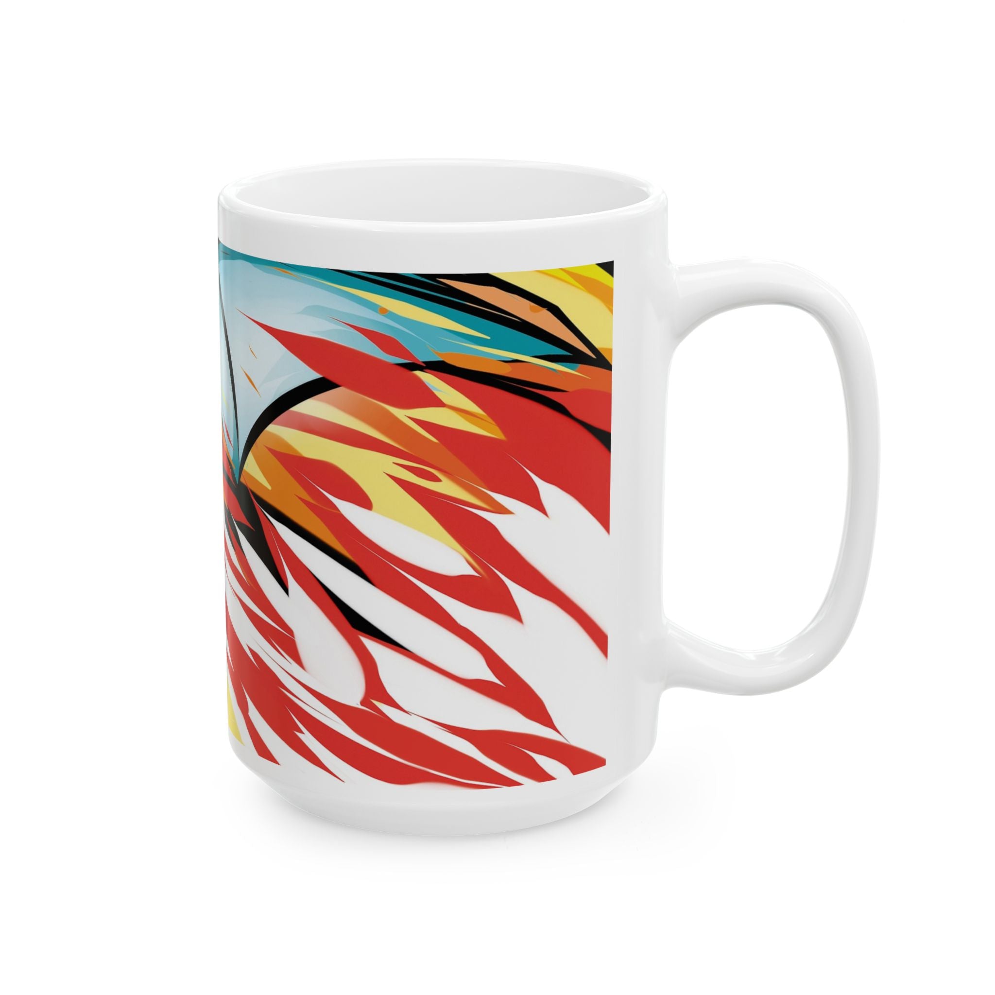 Bold Ceramic Mug for Dragon Lovers, Fantasy Mug, Fire Breathing Dragon Cup, Unique Gift for Gamers, 11oz