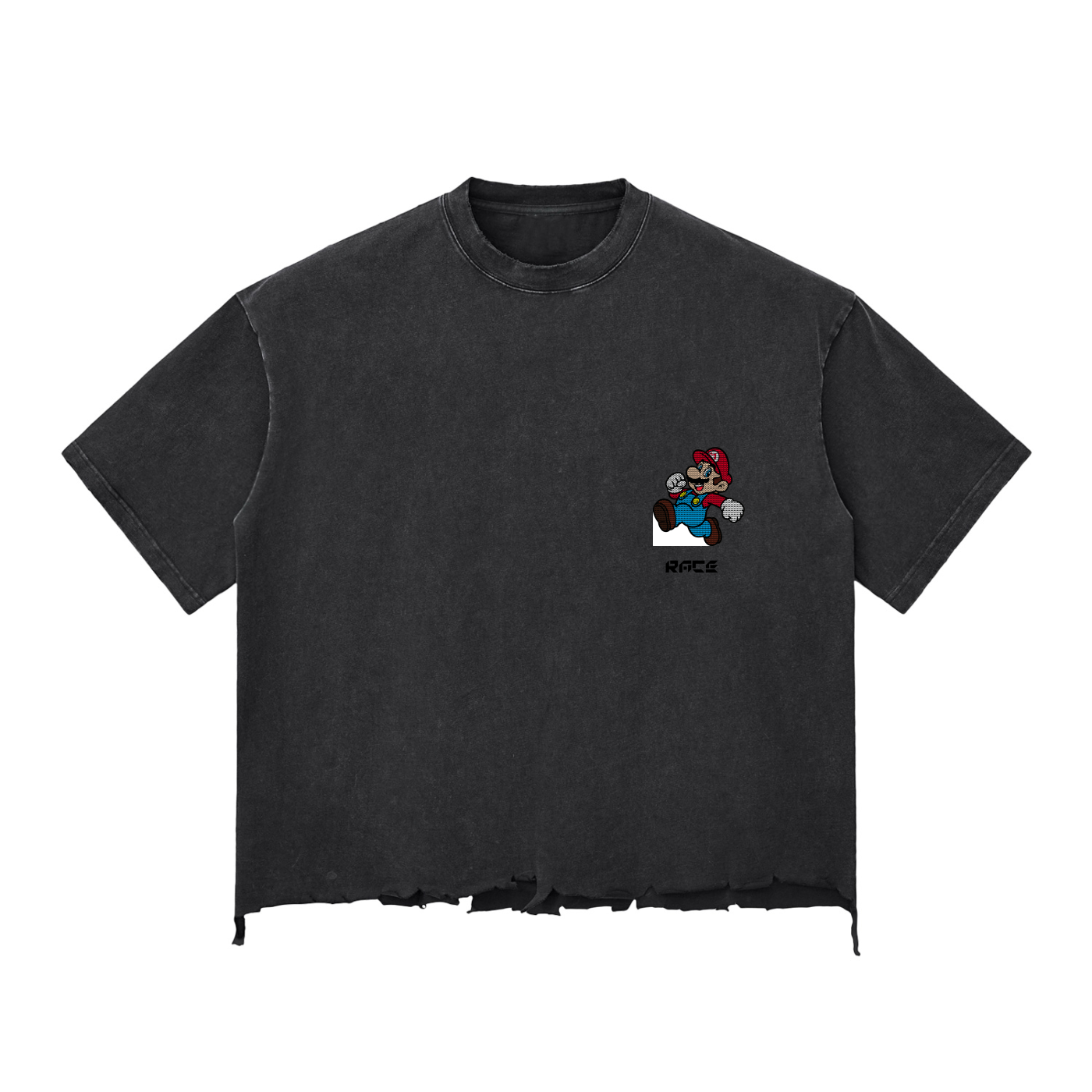 Snow Wash Raw-Hem Boxy T-shirt