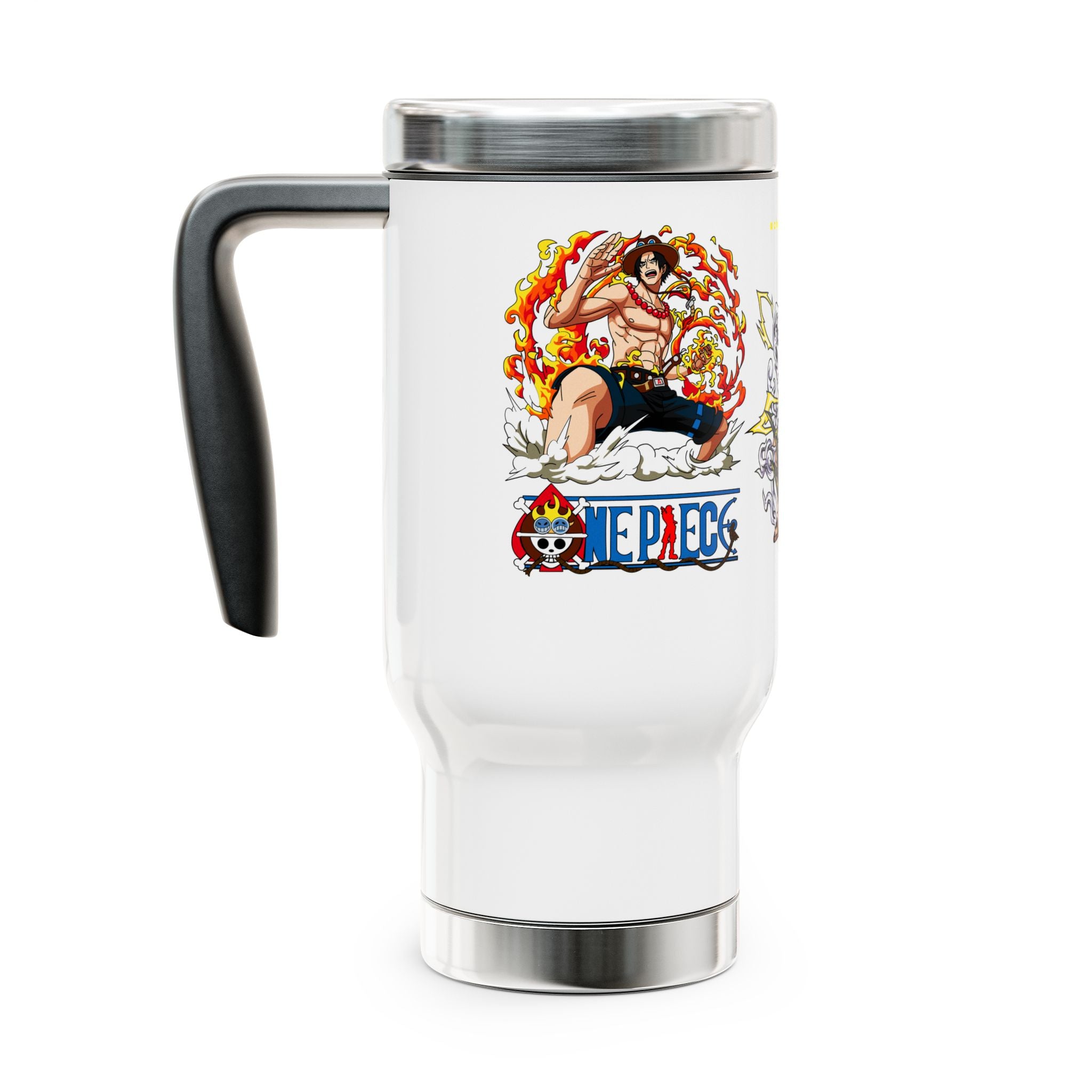 One Piece Ace Flame Pirate Skull travel mug | Stainless Steel 14oz
