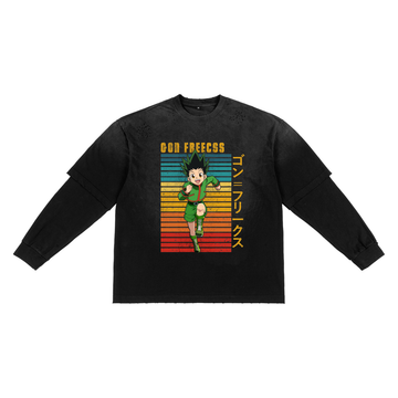 Sunfade Hand-Frayed Faux Two-Piece T-Shirt