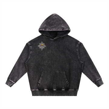 Snow Wash Hand-Frayed Heavyweight  Hoodie