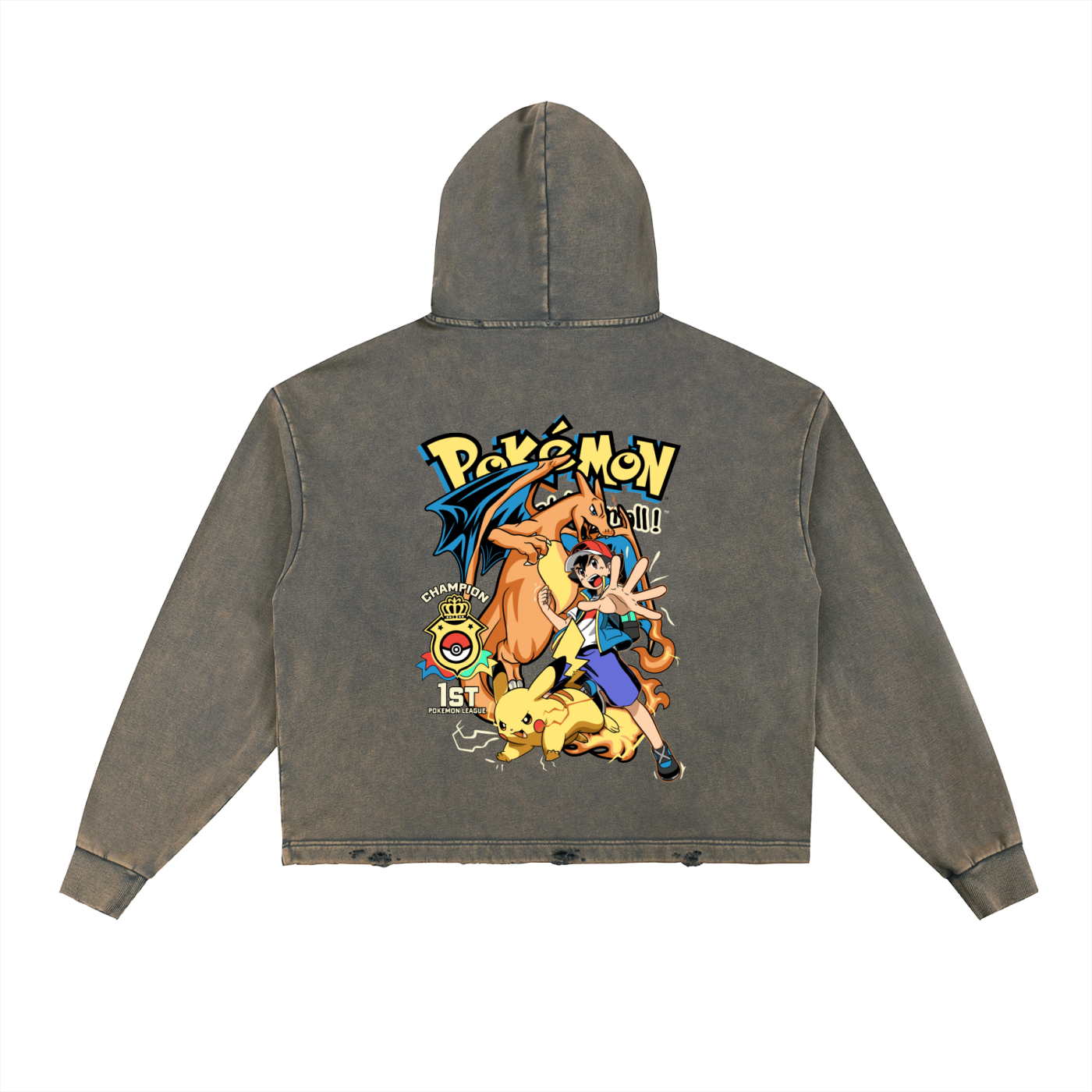 Vintage Washed Frayed-Hem Hoodie