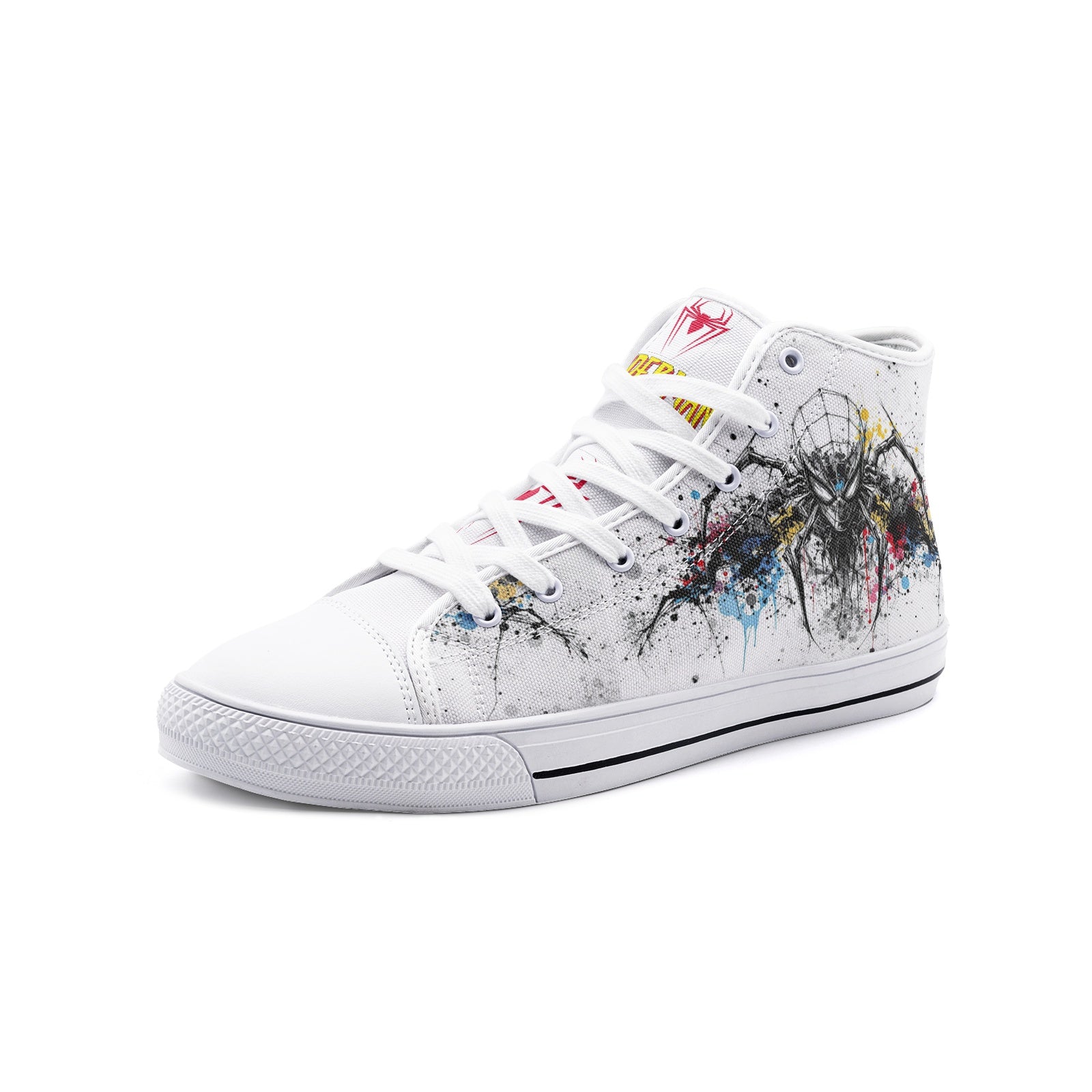 Spiderman Paint Edition (Unisex High Top Canvas Shoes)
