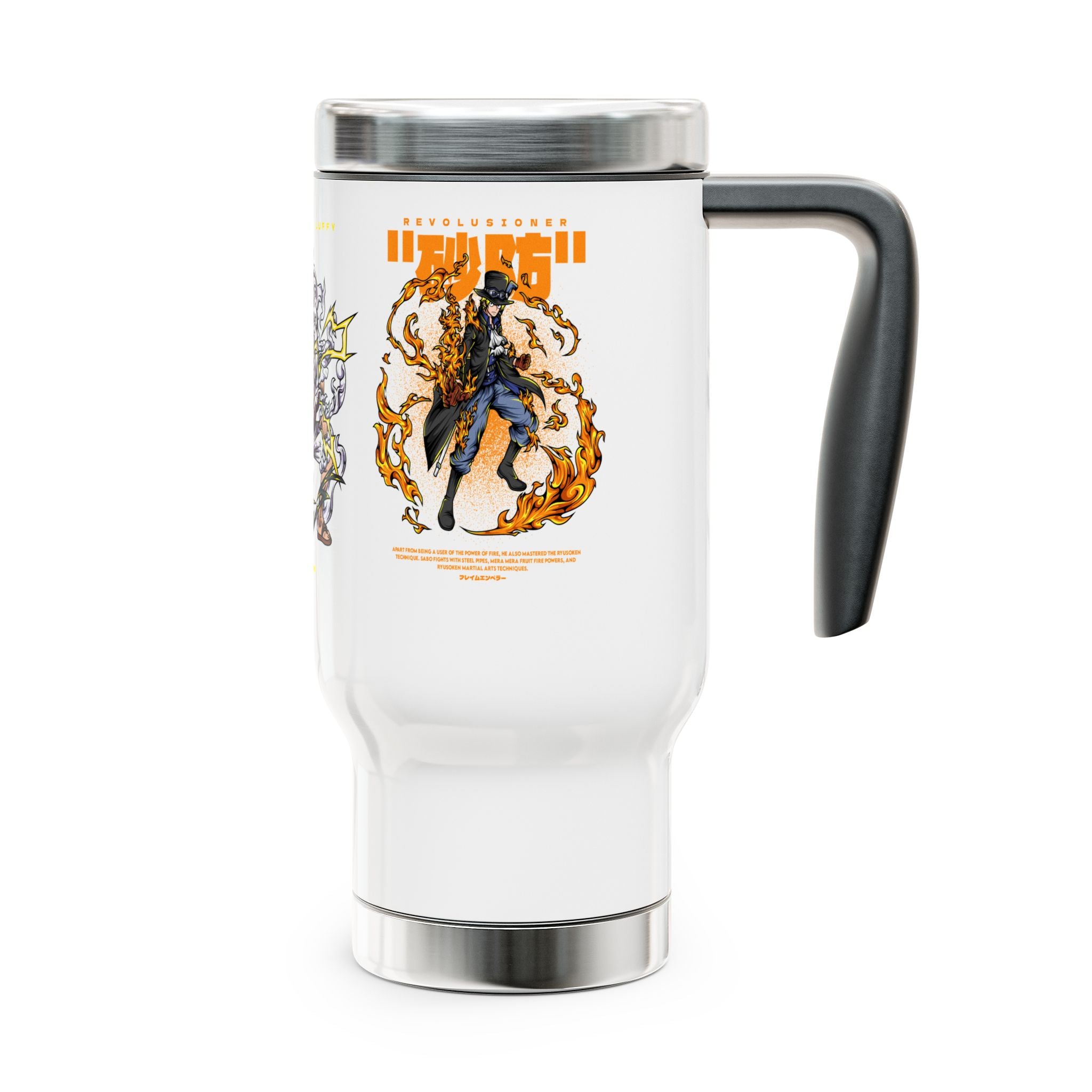 One Piece Ace Flame Pirate Skull travel mug | Stainless Steel 14oz