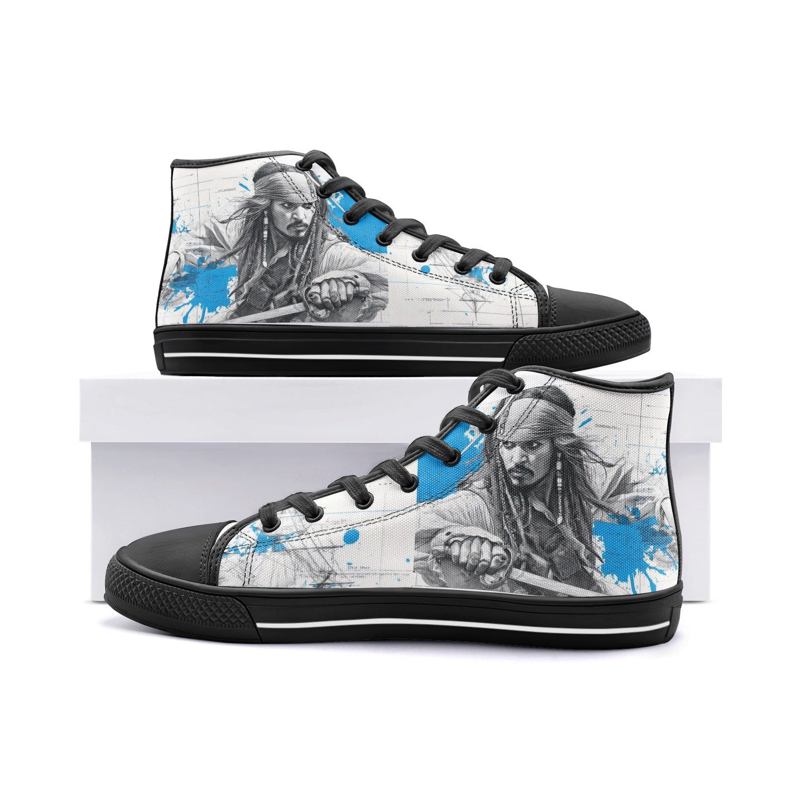 Pirates Johny (Unisex High Top Canvas Shoes)