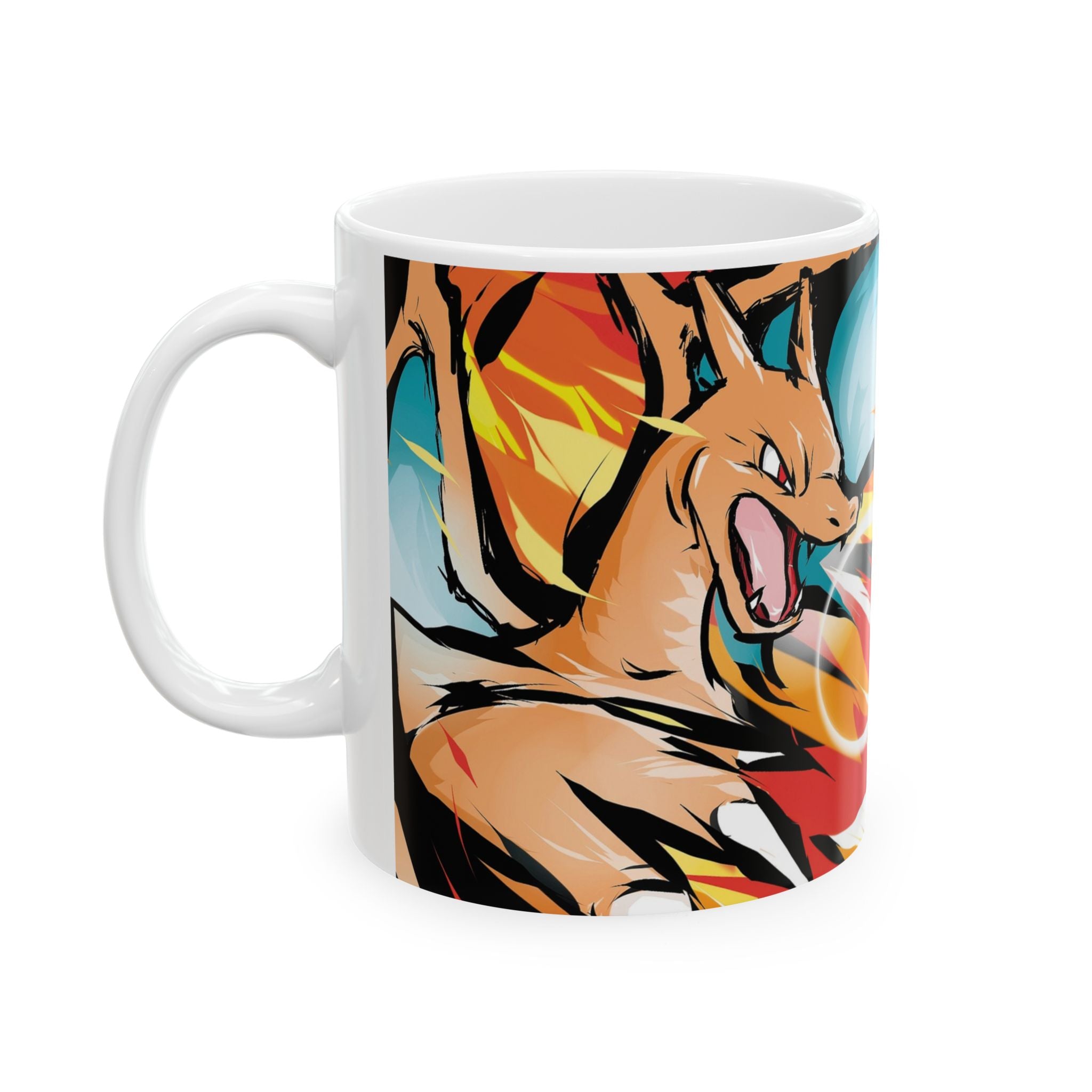 Bold Ceramic Mug for Dragon Lovers, Fantasy Mug, Fire Breathing Dragon Cup, Unique Gift for Gamers, 11oz