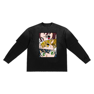 Sunfade Hand-Frayed Faux Two-Piece T-Shirt