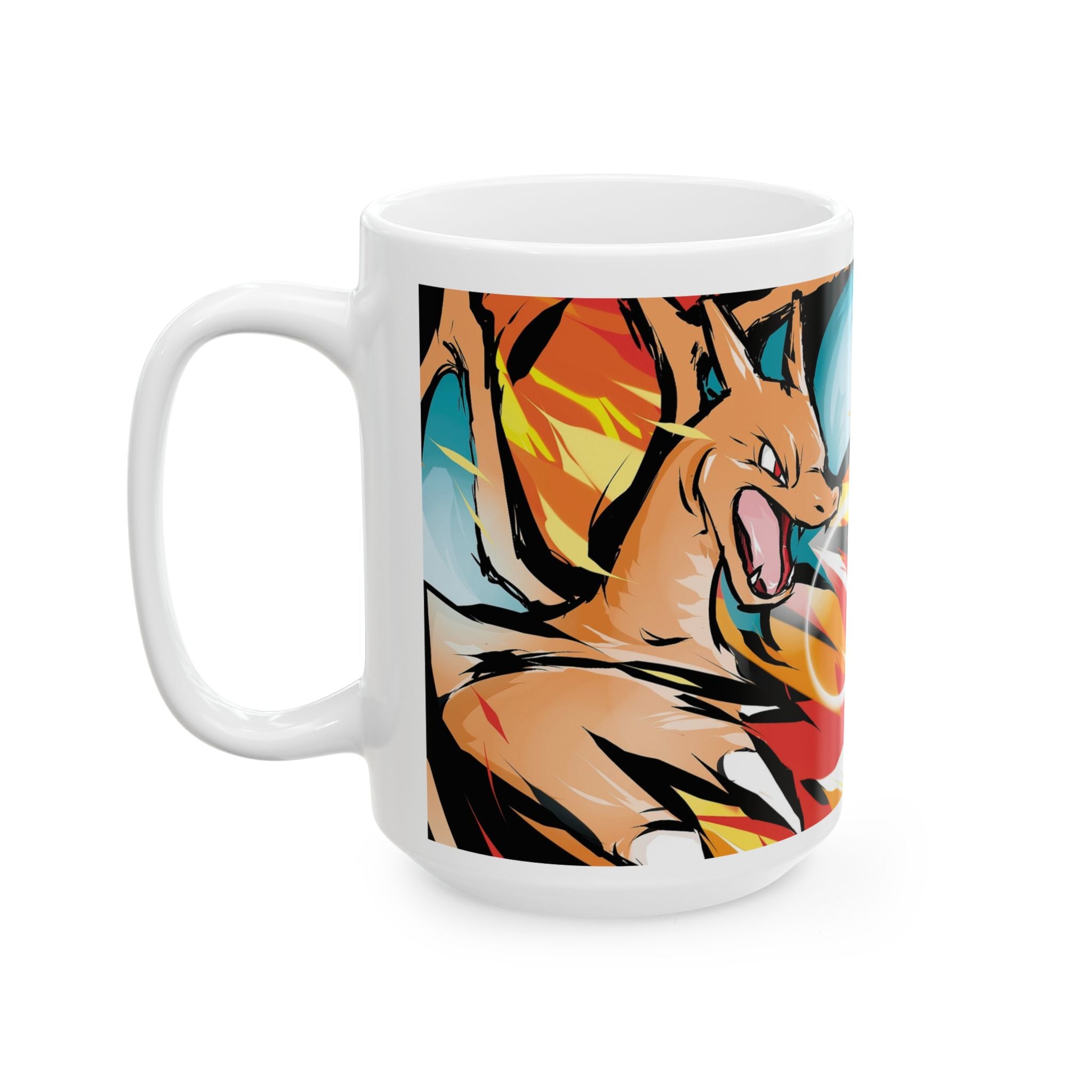 Bold Ceramic Mug for Dragon Lovers, Fantasy Mug, Fire Breathing Dragon Cup, Unique Gift for Gamers, 11oz