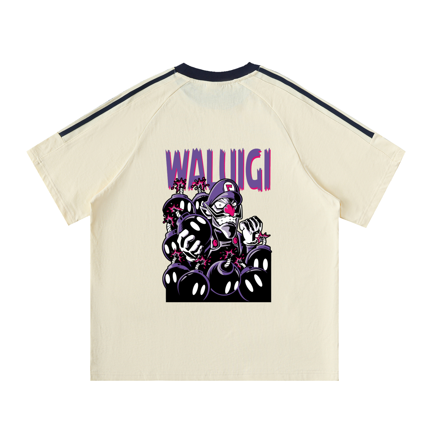 Contrast Tape Crewneck Cotton T-Shirt