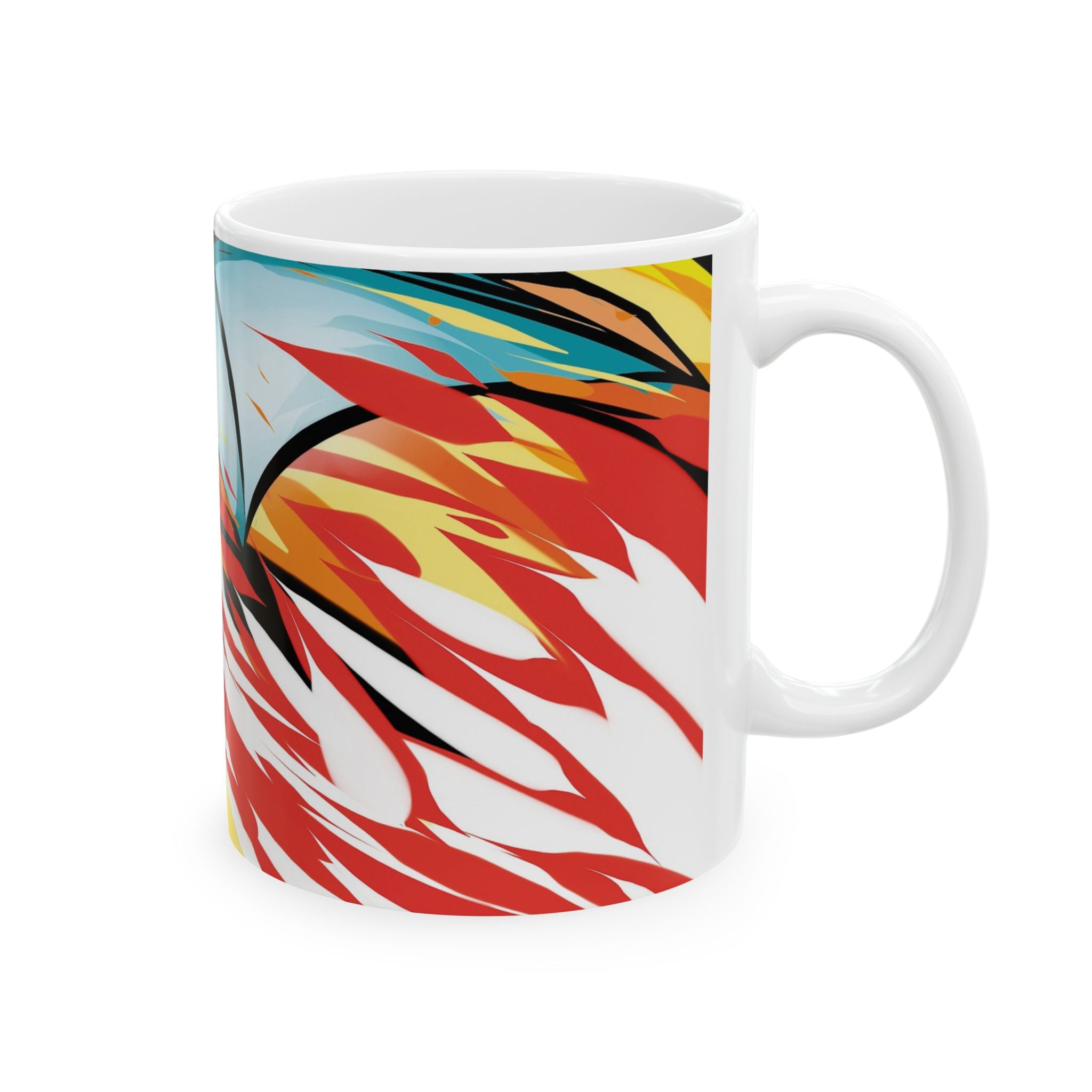 Bold Ceramic Mug for Dragon Lovers, Fantasy Mug, Fire Breathing Dragon Cup, Unique Gift for Gamers, 11oz