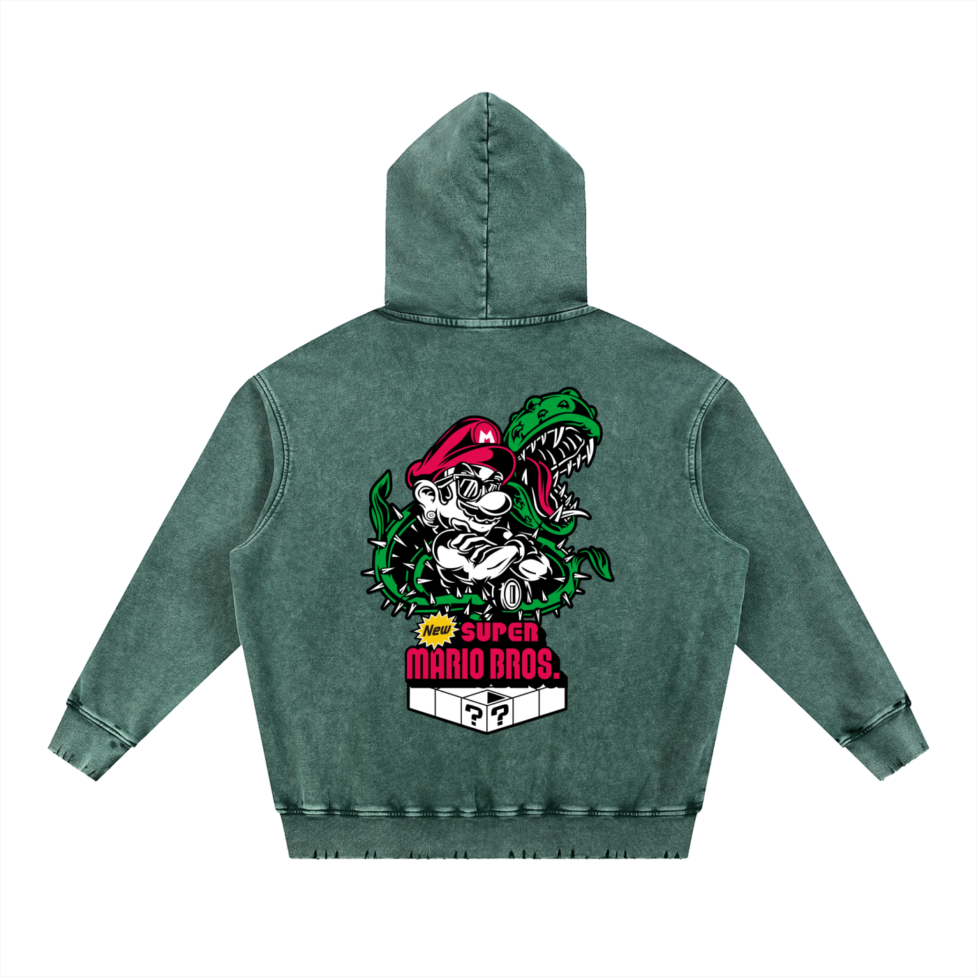 Anime Snow Wash Hand-Frayed Heavyweight  Hoodie