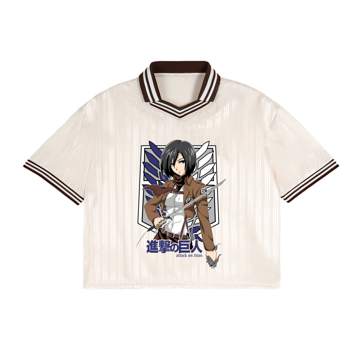 Contrast Stripes Polo Collar T-Shirt