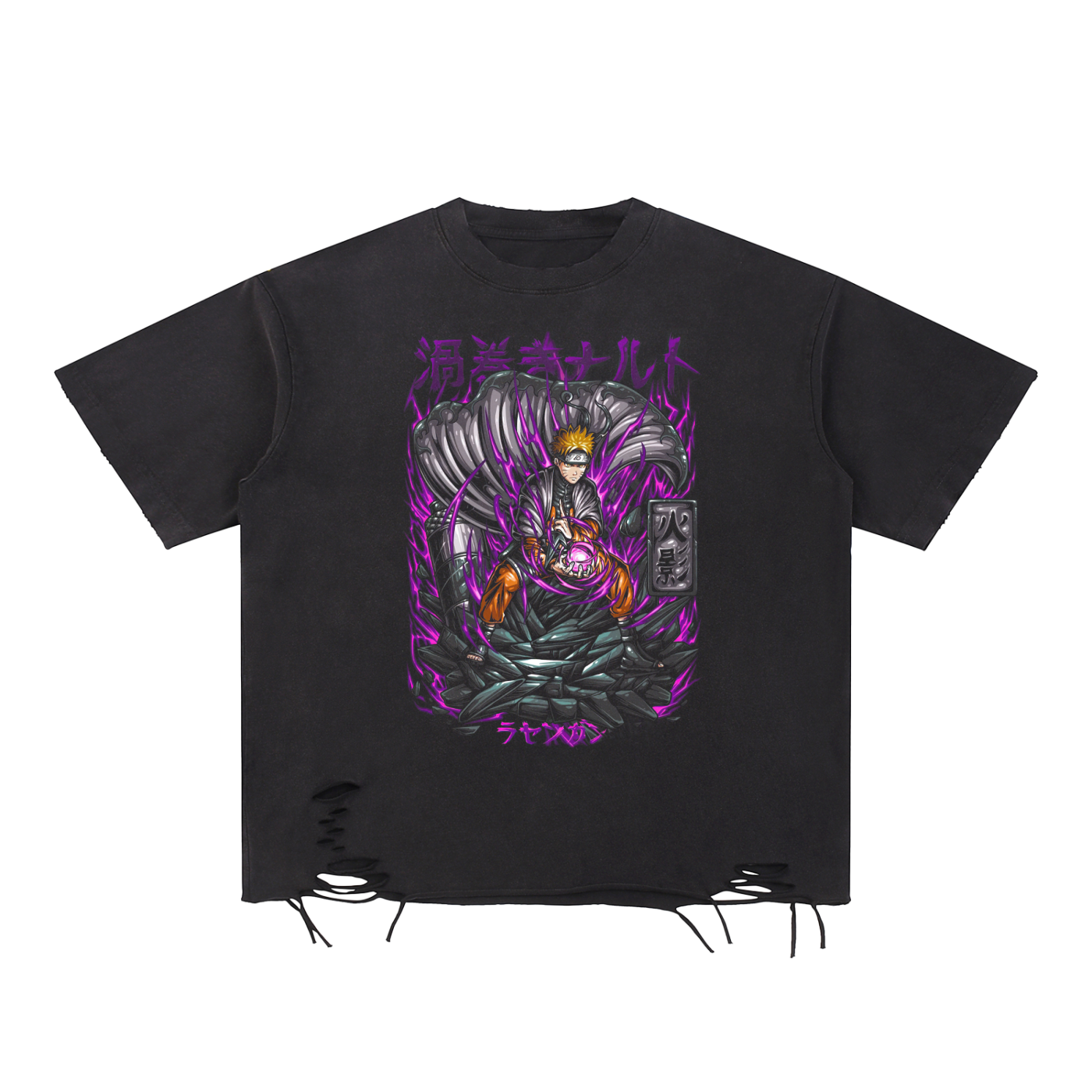 Snow Washed Raw-Hem T-Shirt