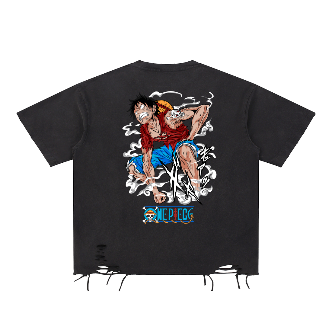 Snow Washed Raw-Hem T-Shirt