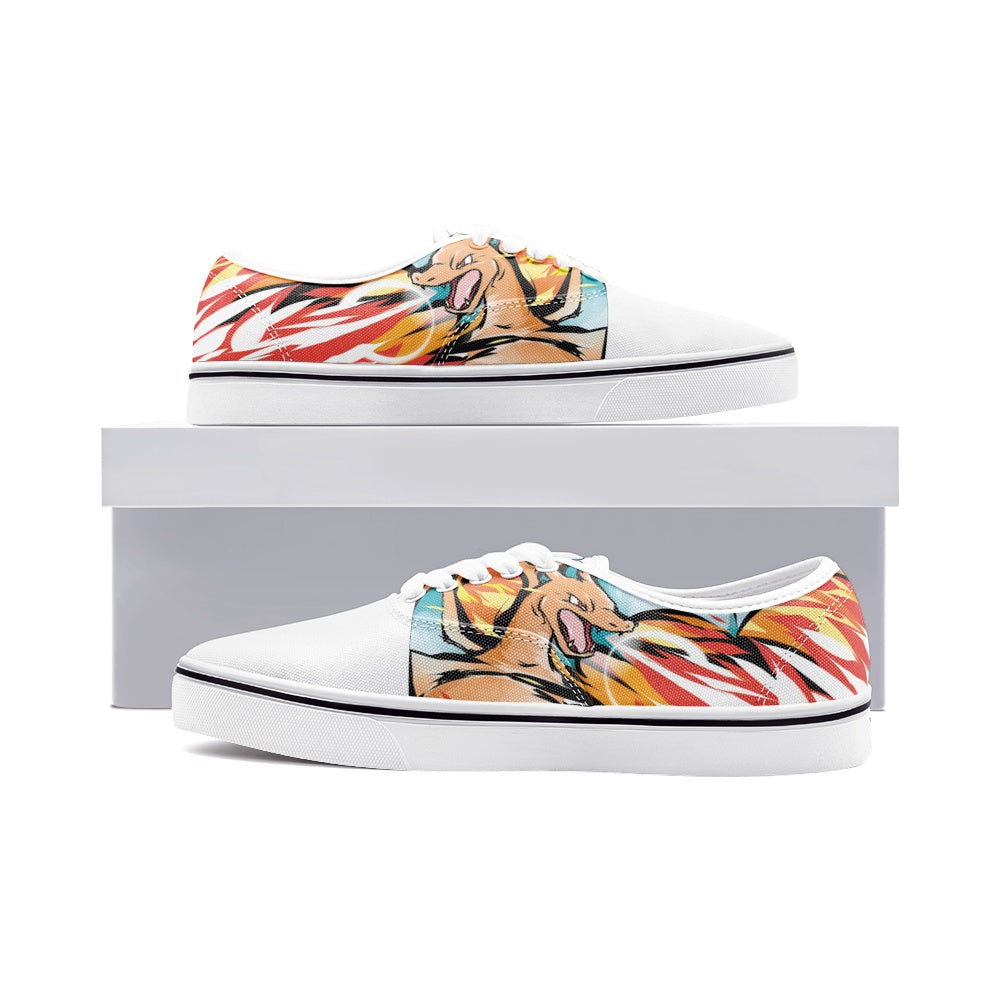 Pokemon Charizard (Unisex Canvas Shoes Fashion Low Cut Loafer Sneakers)