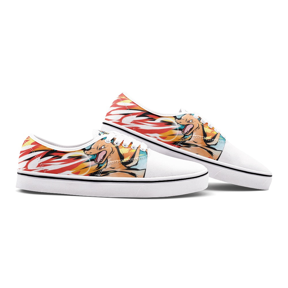 Pokemon Charizard (Unisex Canvas Shoes Fashion Low Cut Loafer Sneakers)