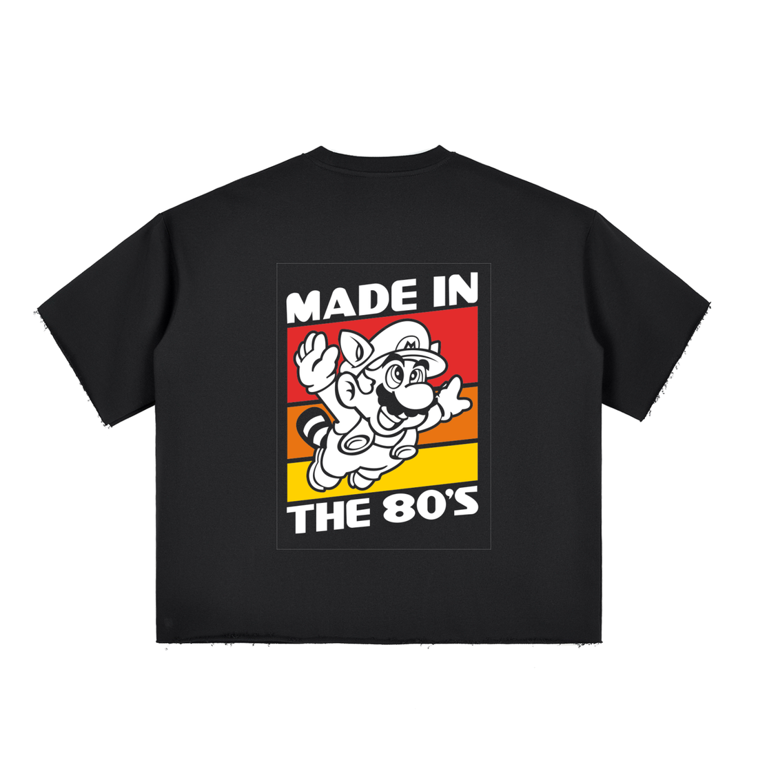 Boxy Half-Sleeve Raw-Edge T-Shirt