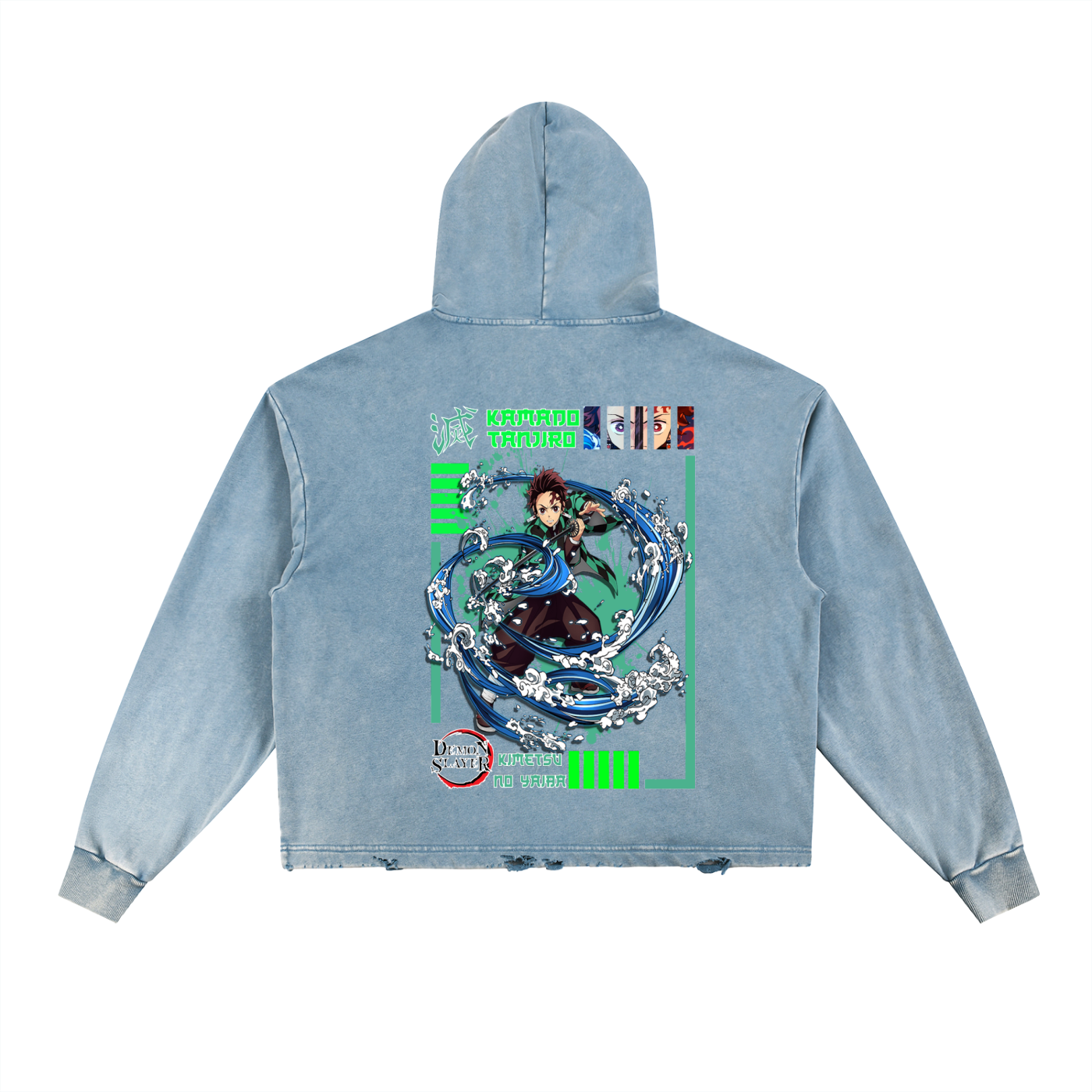 Vintage Washed Frayed-Hem Hoodie