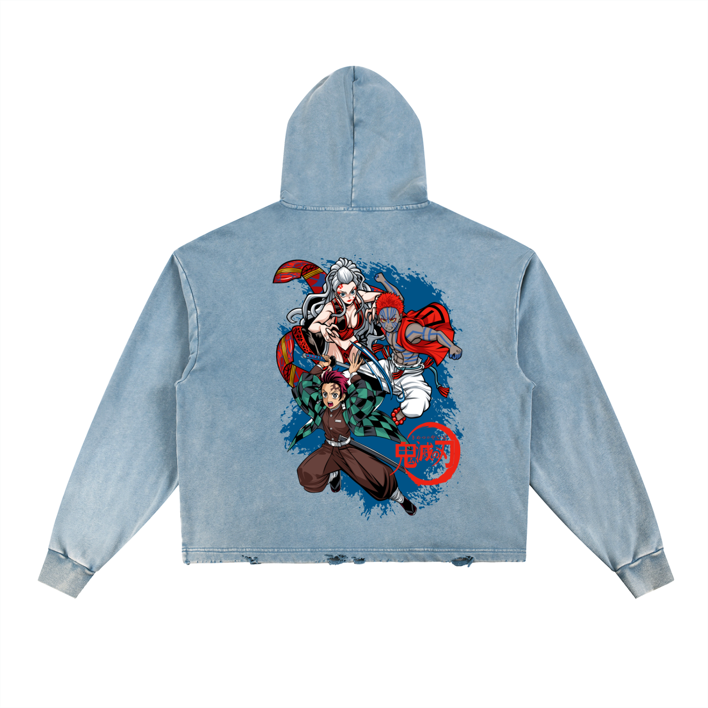 Vintage Washed Frayed-Hem Hoodie