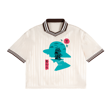 Contrast Stripes Polo Collar T-Shirt