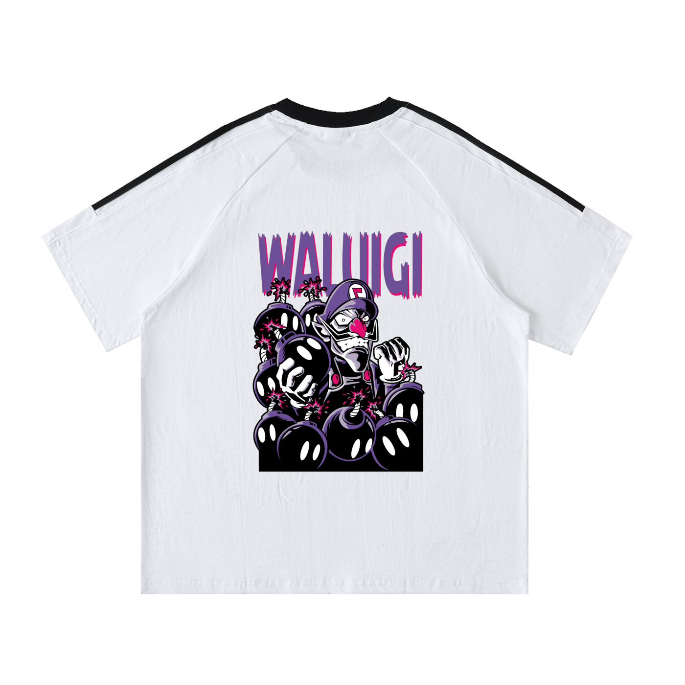 Contrast Tape Crewneck Cotton T-Shirt