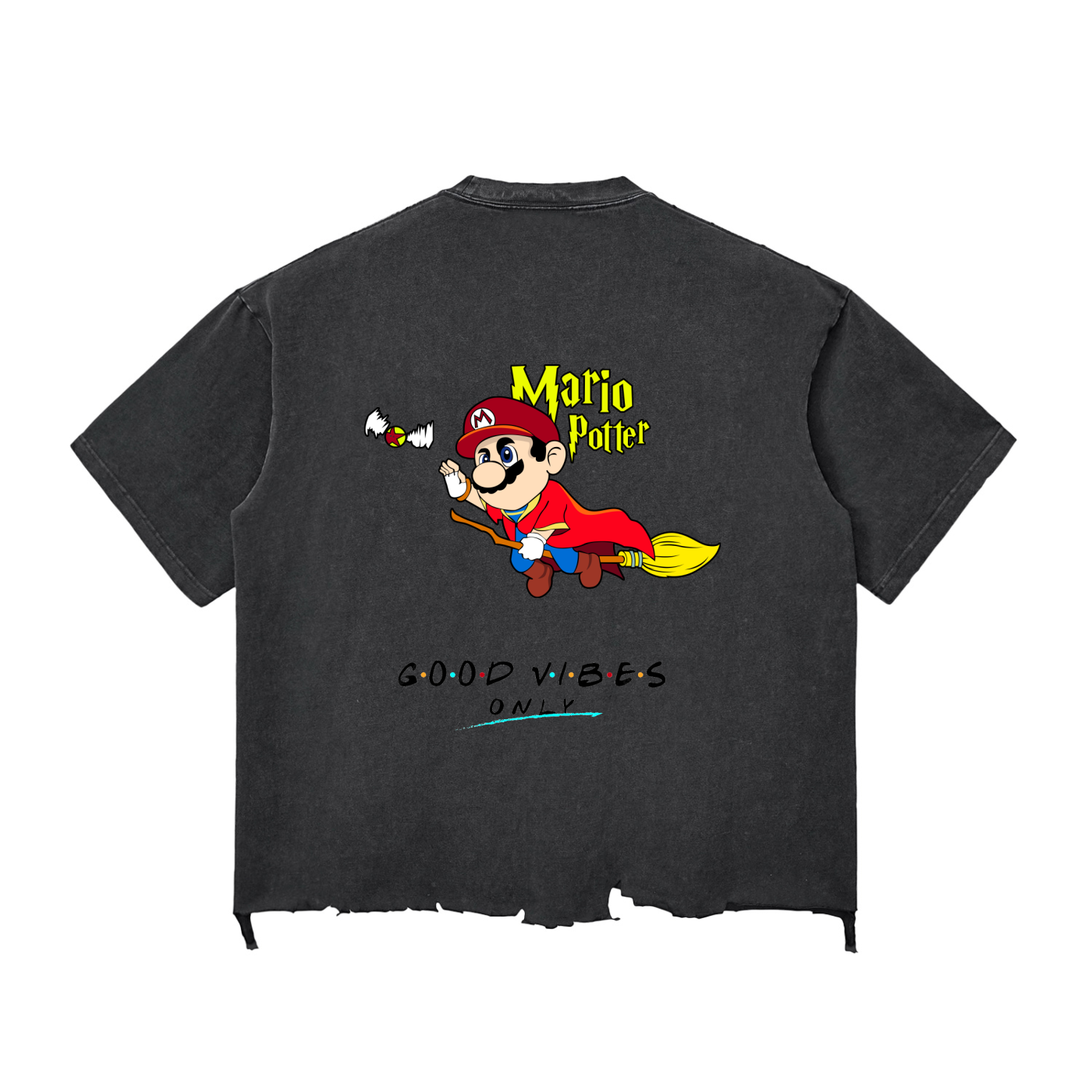 Snow Wash Raw-Hem Boxy T-shirt