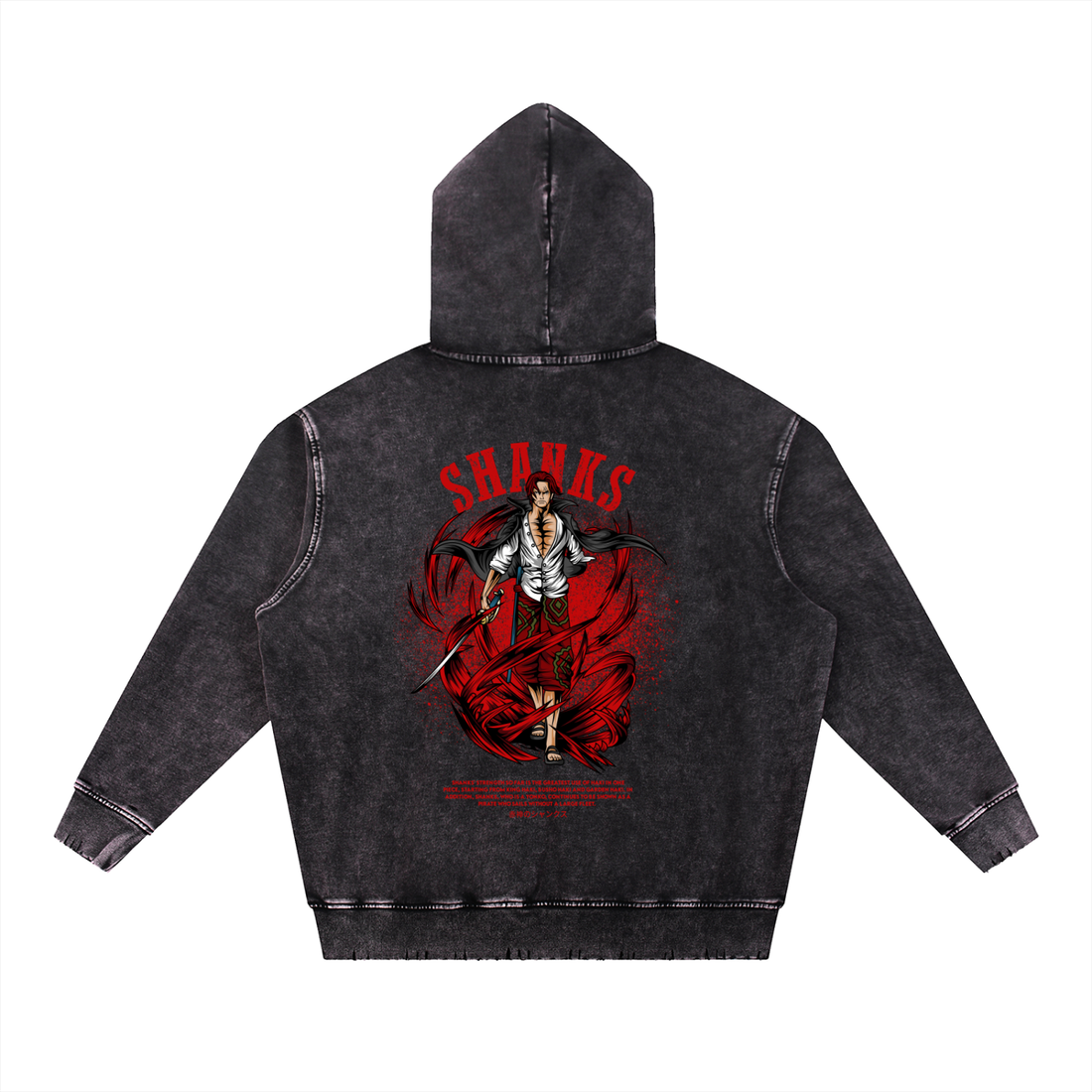 Snow Wash Hand-Frayed Heavyweight  Hoodie