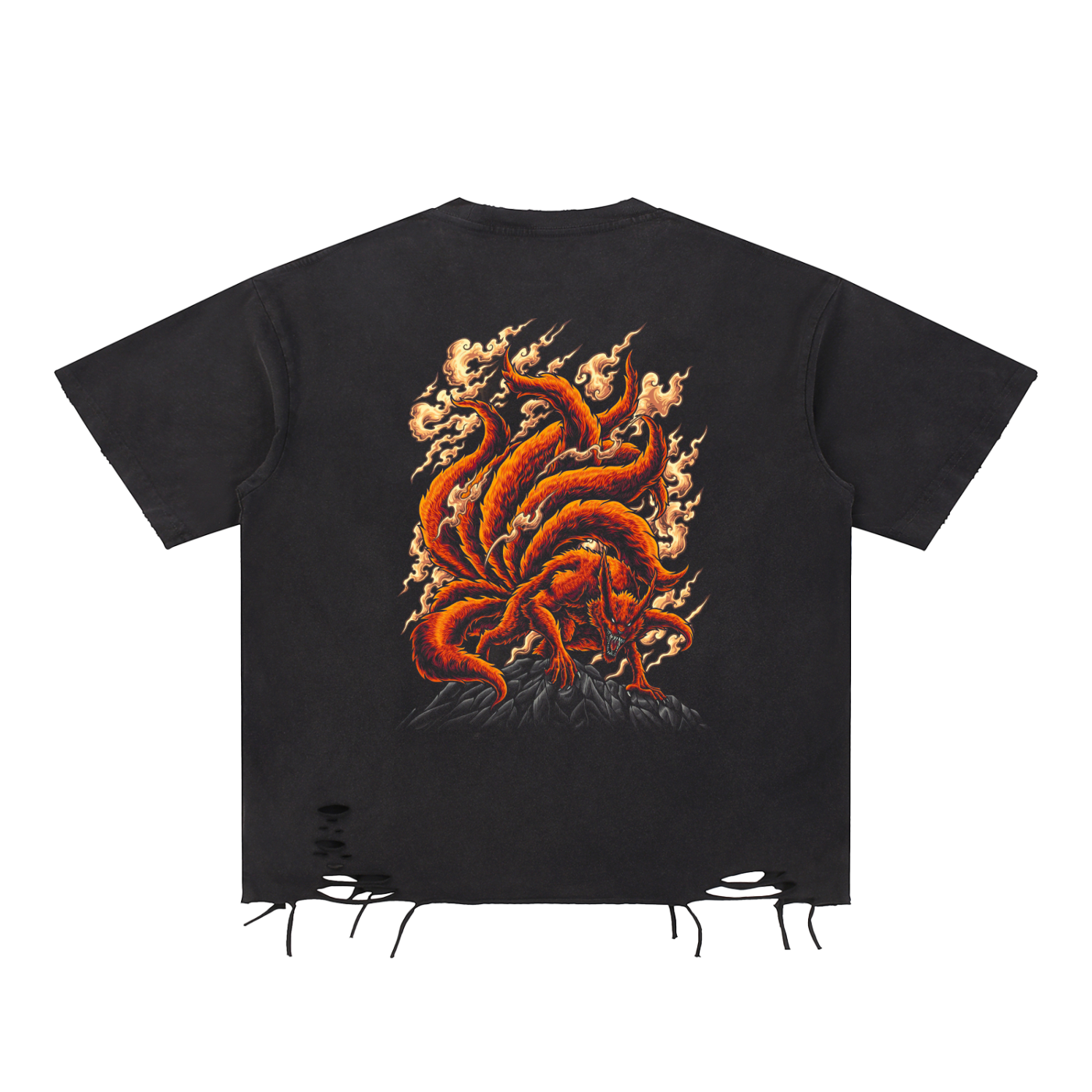 Snow Washed Raw-Hem T-Shirt