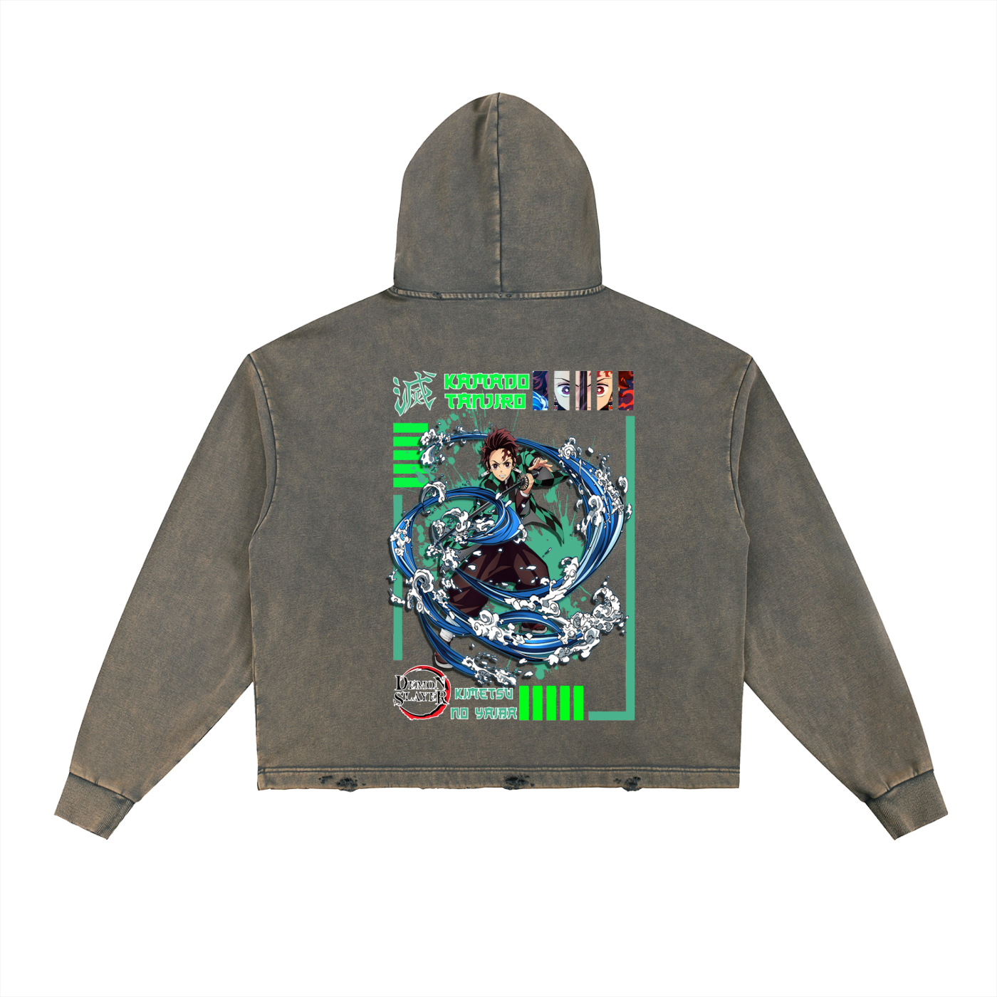 Vintage Washed Frayed-Hem Hoodie