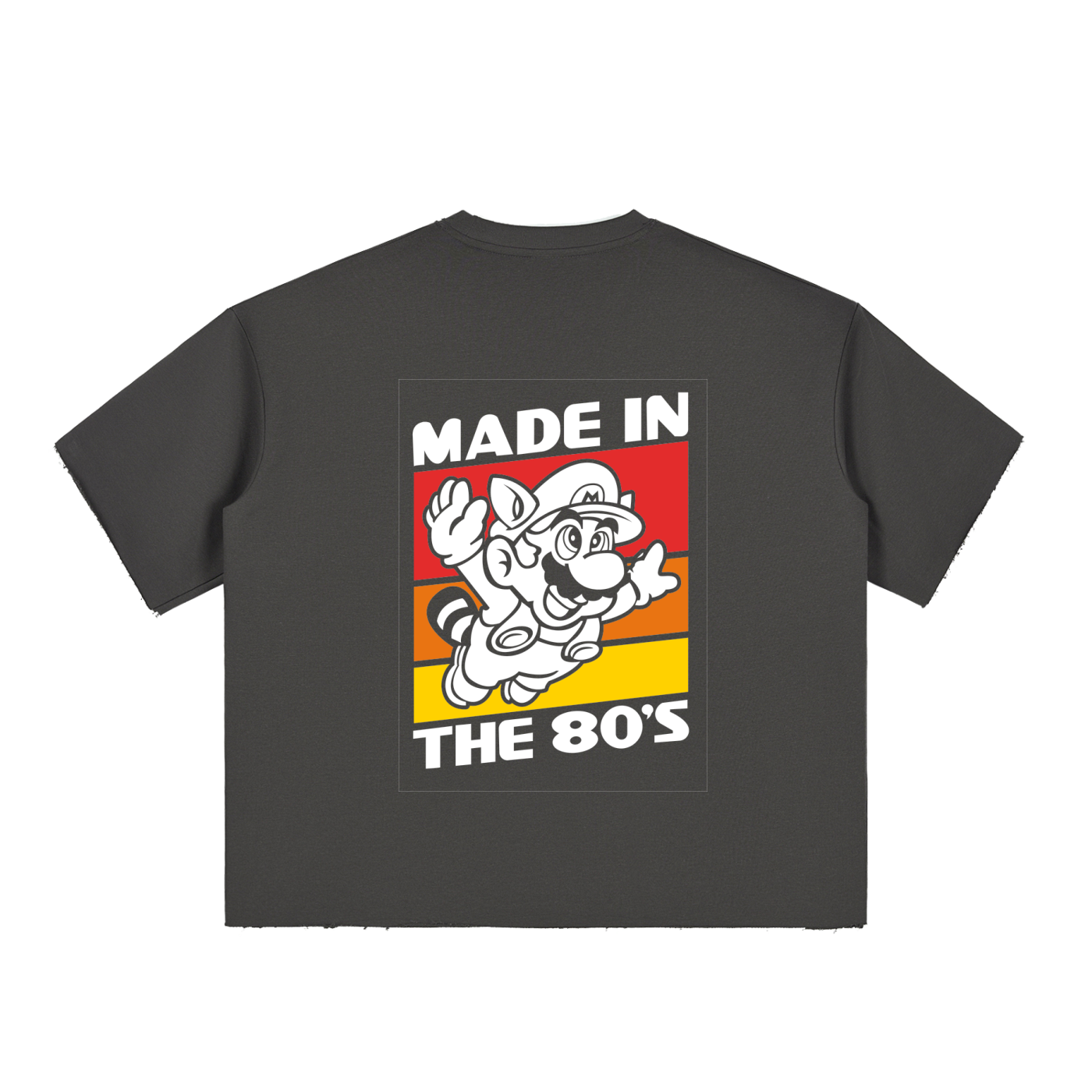 Boxy Half-Sleeve Raw-Edge T-Shirt