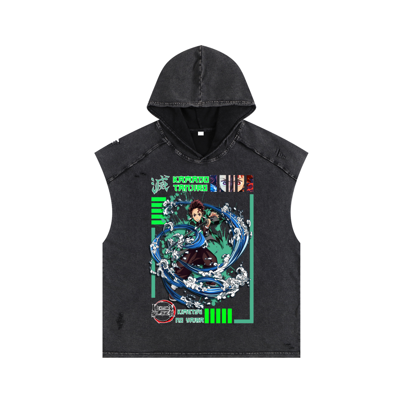 Snow Washed Boxy Hooded Tank Top