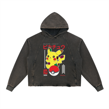 Vintage Washed Frayed-Hem Hoodie