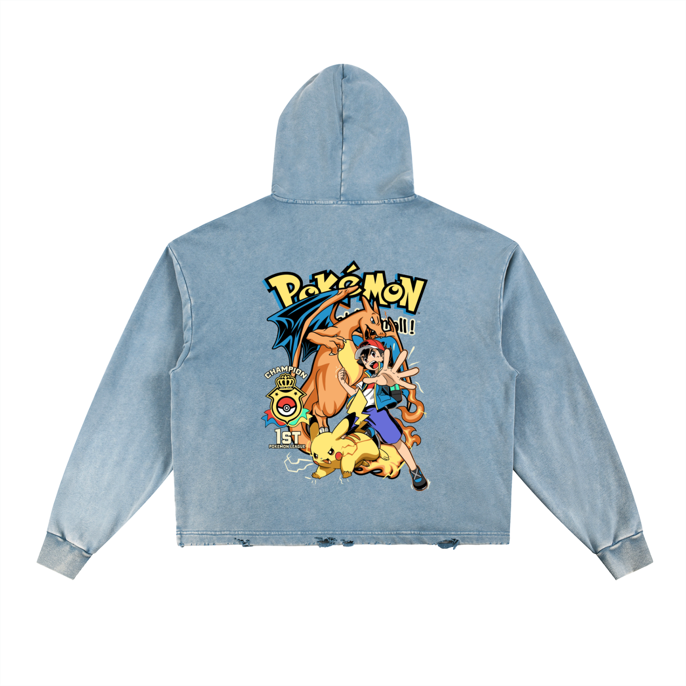 Vintage Washed Frayed-Hem Hoodie